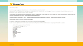 Thomas Cook Website nach Insolvenz